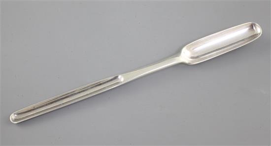 An early George II silver marrow scoop, Length 213mm Weight 1.4oz/44grms